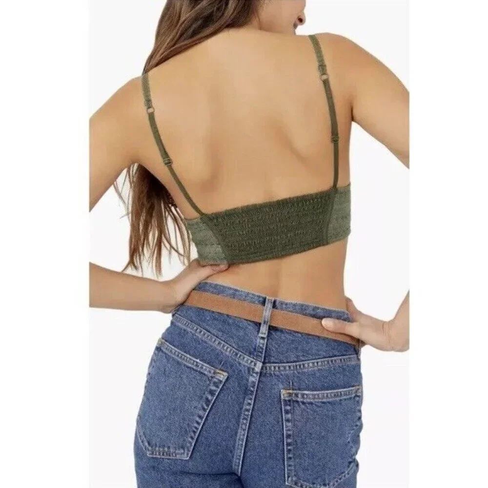 Free People Intimately Another‎ Weekend Bralette Crochet Knit Tank Bra NEW sz M